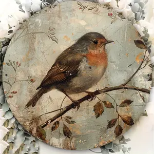 1pc Vintage Bird Aluminum Wall Art, 8x8 Inch, 2D Printed Charming Bird Retro Sign, for Coffee Bar, Club, Living Room Decor, Special Gift