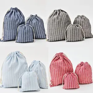 Cotton Drawstring Bags for Wedding Christmas Gift DIY Package Small Plain Pouches Home Dustproof Storage Sacks Case