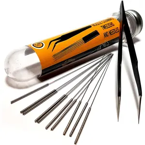 3D Printer Nozzle Cleaning Kit - 0.4mm Needles and Tweezers Toolkit - Stainless Steel Nozzle Cleaning Tool Kit - Alternative for 0.4mm Drill Bits for 3D Printer - Set of 11