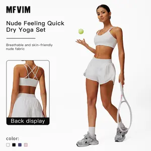 Women's Tennis Set, Two Piece Camisole Sports Underwear Quick Dry Running Fitness Sports Shorts Set, Cycling Gym Workout Yoga Set Activewear Clothing Lightweight Activewear Summer Sportswear Gymwear Sporty Style