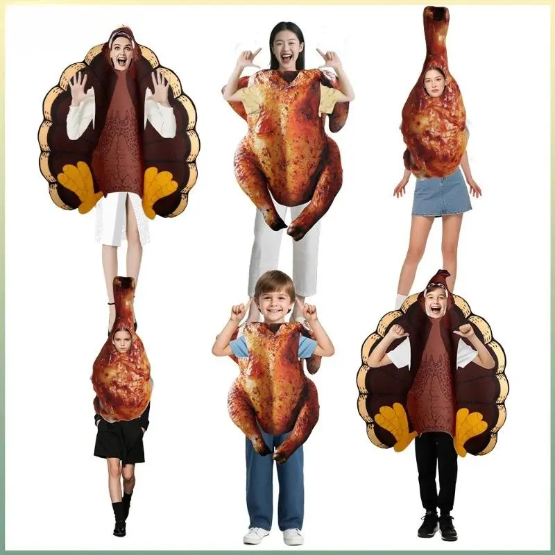 Roasted Turkey Funny Food Disguise Clothes Thanksgiving Performance Party Outfits for Women Men Cosplay Costumes