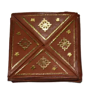 Treasures Of Morocco Moroccan Wallet Coin Genuine Leather Bi-fold Handmade Pocket Unisex Brown