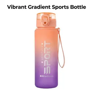650 ml gradient sports water bottle, leakproof flip lid plastic drinking bottle, portable for fitness, outdoor activities, and travel; suitable for coffee, tea, and juice