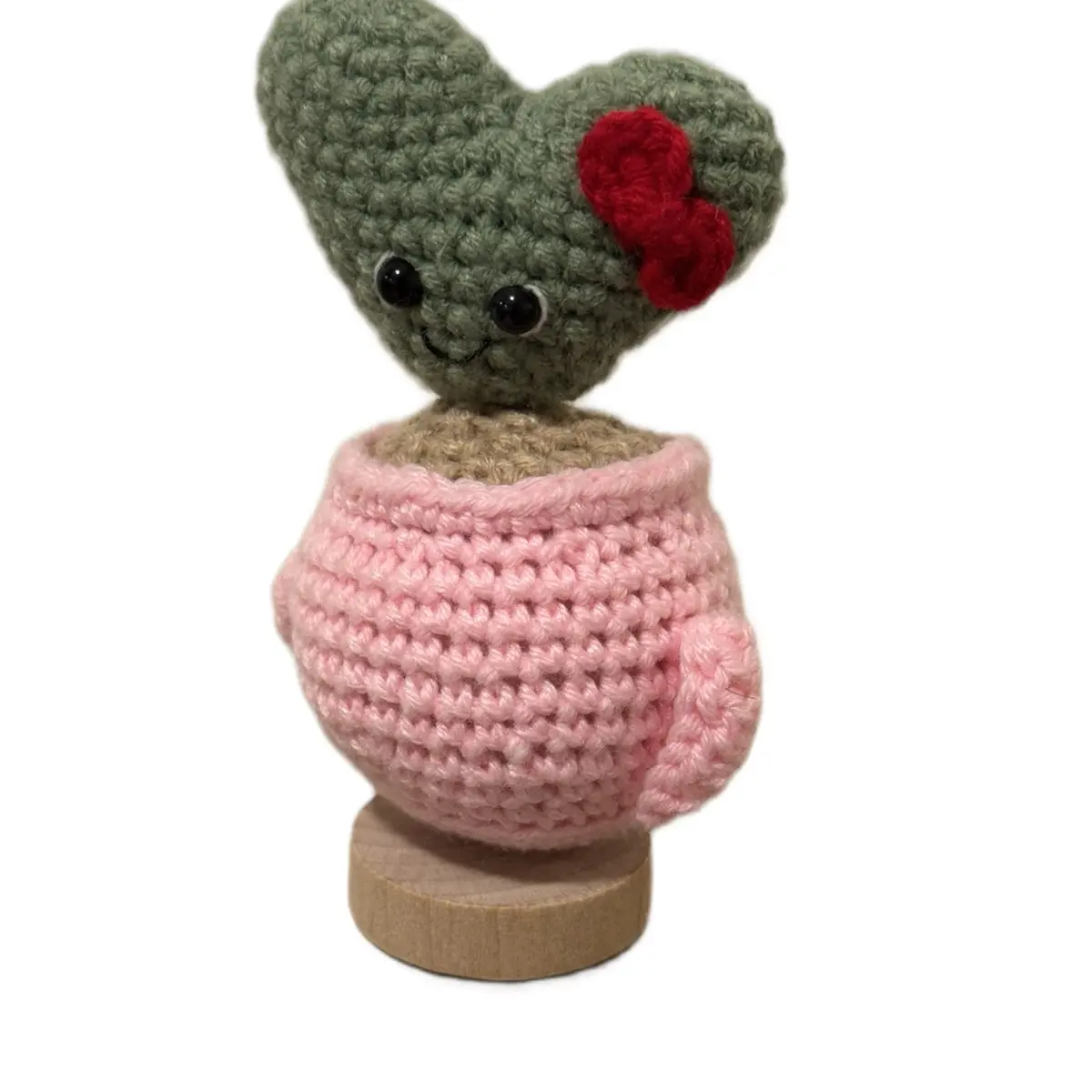 Handmade Crocheted Heart  - Decorative Home Decoration and Display Plant Centerpiece Ornaments Pot