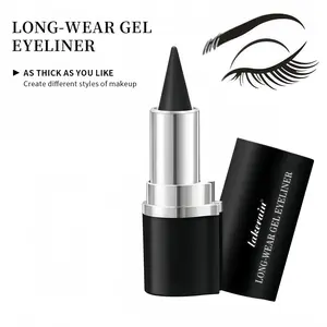 Smudge-Proof Waterproof Gel Eyeliner Pencil - Natural Black, Ultra-Smooth, Sweat-Resistant, Smoky Eyeshadow Stick, Ideal for Halloween Makeup, Cosmetic Gift (Party Supplies)
