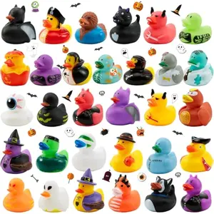 Halloween Rubber Duck Surprise Toy Set, Holiday CountDown to Halloween, Advent Calendar Toys for Kids Party Favor Supply, Trick or Treating