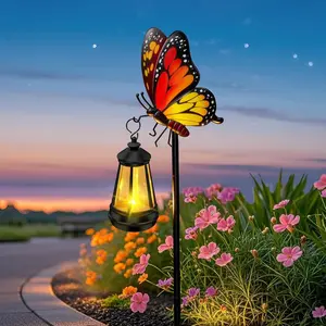 Solar Lights Outdoor Waterproof Butterfly Garden Decor, 32.28in Garden Butterfly Stakes with Solar Lights, Birthday Gifts for Women Mom
