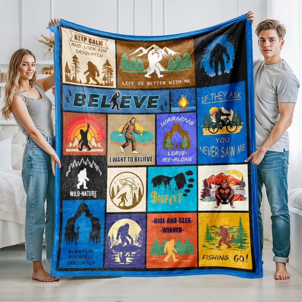 Soft Flannel Blanket with Tarzan Pattern, Warm and Cozy Throw for Camping Travel Office Living Room Bedroom