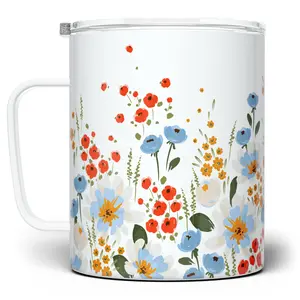 LOFTIPOP Watercolor Flowers Coffee Mug, Spring Floral Garden Cup, Designed and Printed in the USA by Loftipop