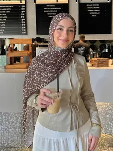 Vintage Stone Print Long Silk Scarf, Luxurious Multi-Use Shawl, Fashionable Bandana, Simple Edge Headscarf, Commute Travel Decorative Wrap