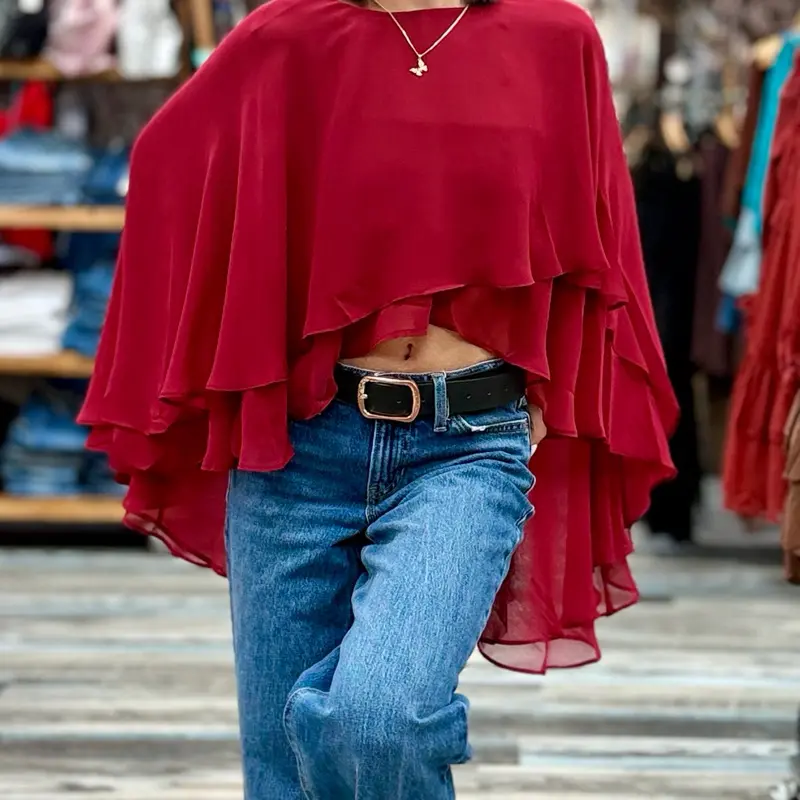 Double Layer Chiffon Cape
