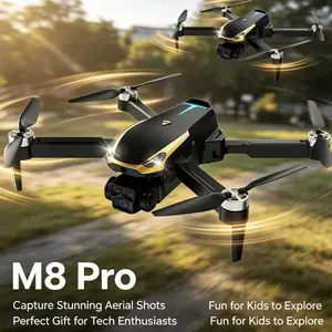 2026 M8 Pro Drone – 4K EIS Camera, GPS & 5G WiFi FPV, Brushless Motor, Optical Flow Hover, Smart Obstacle Avoidance, Auto Return, 360° Stunt Roll, Dual Batteries Included