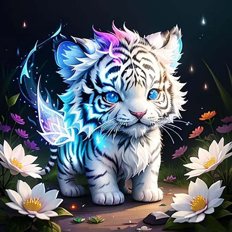 Cute Tiger Pattern DIY Diamond Arts Colorful Painting Kit without Frame, DIY 5D Diamond Arts Colorful Painting Kit, Wall Art Decor for Home