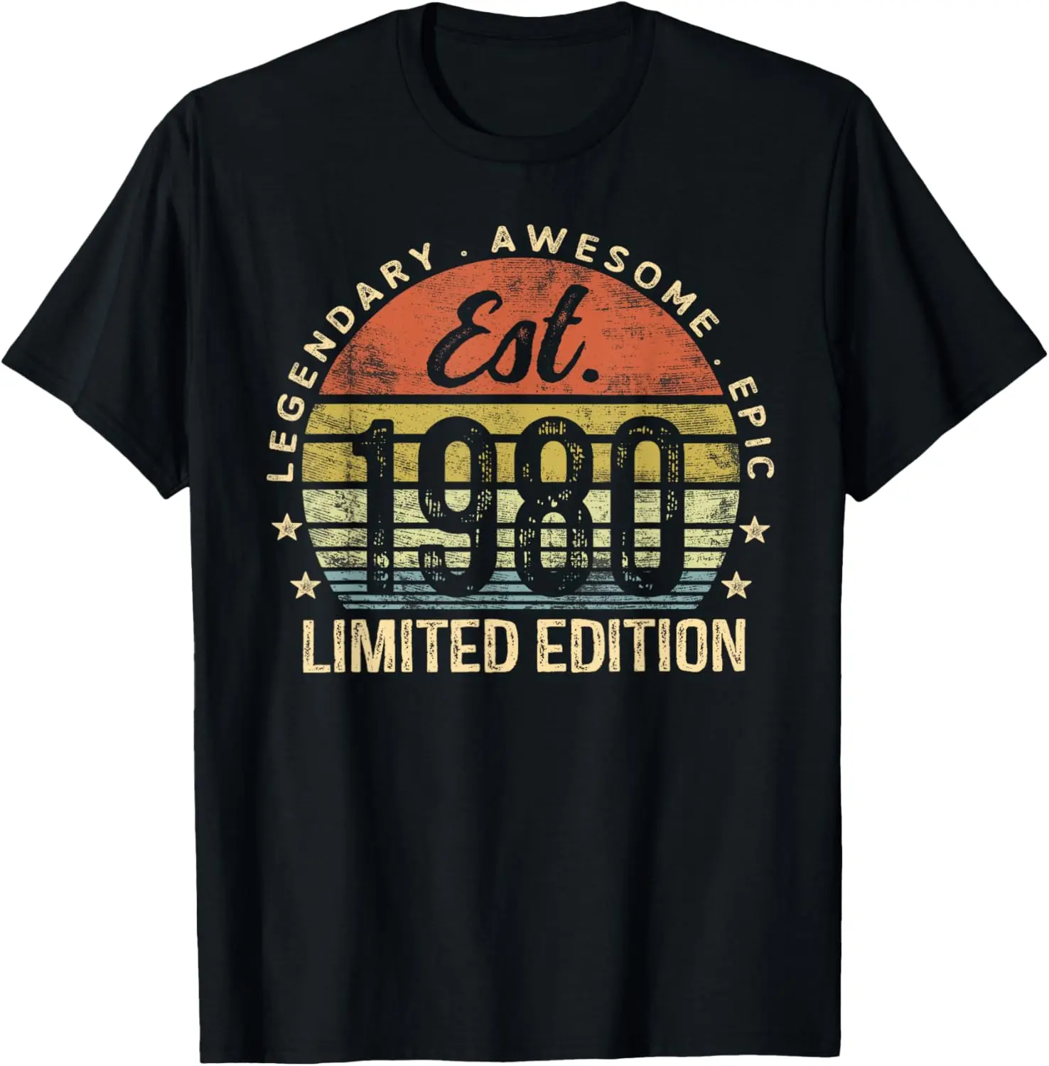 Est 1980 Limited Edition 45th Birthday Vintage 45 Year Old Summer Casual Shortsleeve Cotton T-Shirt