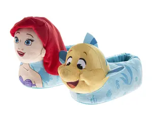 Little Mermaid 3D Slippers Ariel & Flounder Warm Fluffy House Girls' Slippers (Toddler/Little Kids)