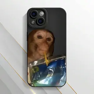 Cute Monkey Pattern Phone Case, TPU Decorative Phone Protector Cover, Phone Accessories Compatible with iPhone 11 12 13 14 15 16 17 Series
