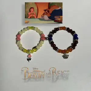 Beautiful bear beast and princess belle matching bracelet