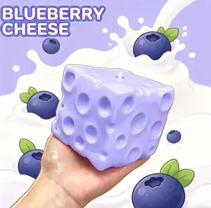 2026 New Cheese Squishy - Pink Jumbo Cheese Squishy, Slow Rebound Sensory Squeeze Ball, Cute Slow Rising Squeeze for Adults