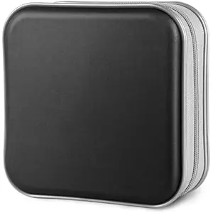 CD Case, 40 Capacity CD/DVD Case Holders Wallet Hard Plastic DVD Disc Cases Storage Binder for Car Home Office Travel