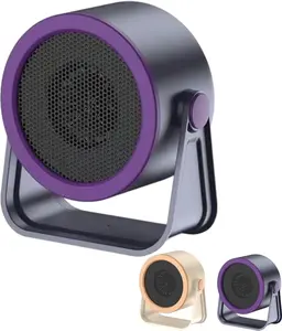 2025 Portable Heater Hot Air Blower Mini Radiator Energy Efficient Winter Warmer Compact Desktop Space Heater Plug-In Type for Indoor and Outdoor Use in Offices, Homes, and Garages with Overheat and Tipping Protection Purple and Beige