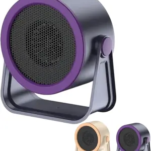 2025 Portable Heater Hot Air Blower Mini Radiator Energy Efficient Winter Warmer Compact Desktop Space Heater Plug-In Type for Indoor and Outdoor Use in Offices, Homes, and Garages with Overheat and Tipping Protection Purple and Beige