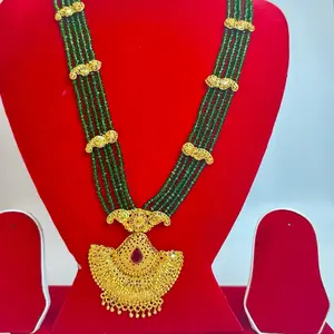 Gold plated Long size haar/Necklace, ready to wear with any Nepali traditional outfits.
