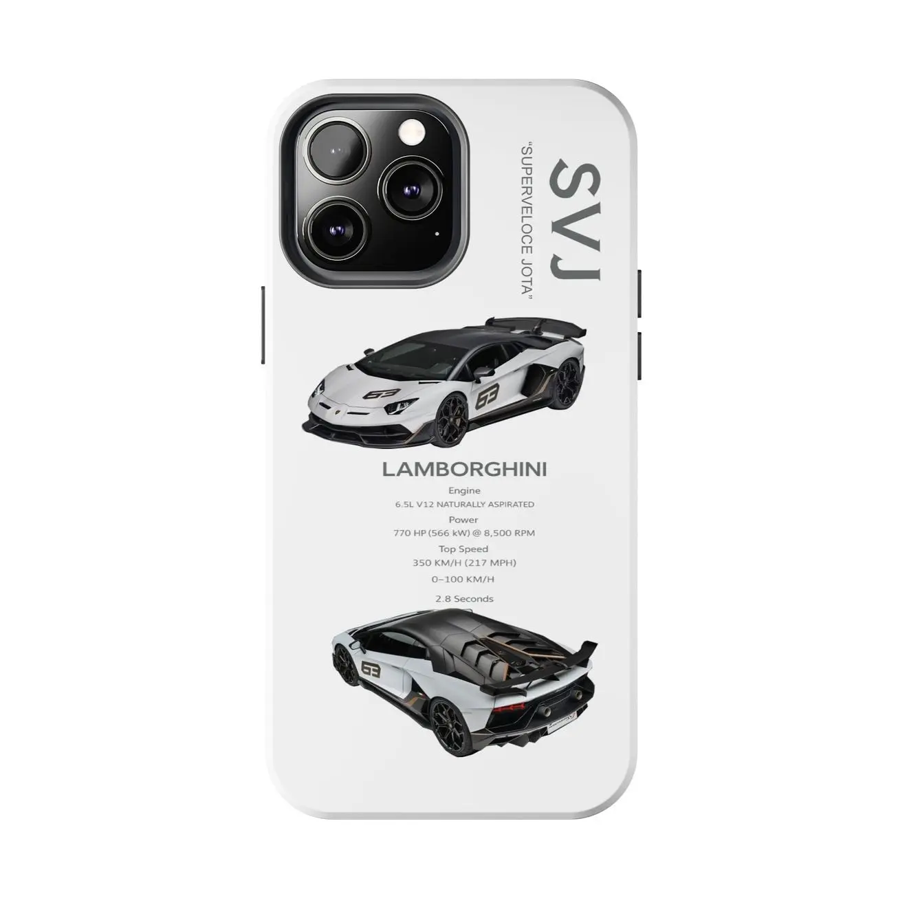 Lamborghini SVJ Phone Case, Tough Cases for Car Enthusiasts, Automotive Gift, Cool Phone Cover, Birthday Present C