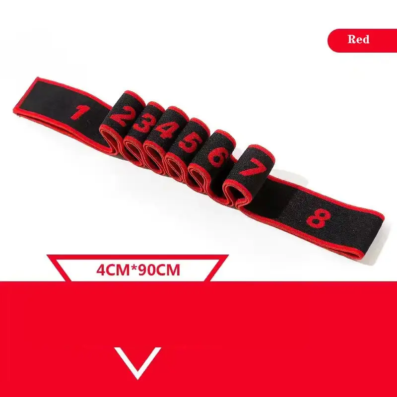 8 Section Style Dance Yoga Stretching Belt Yoga Pilates Fitness Tension Belt Digital Stretching Elasticity yoga  mat Gradient Cotton