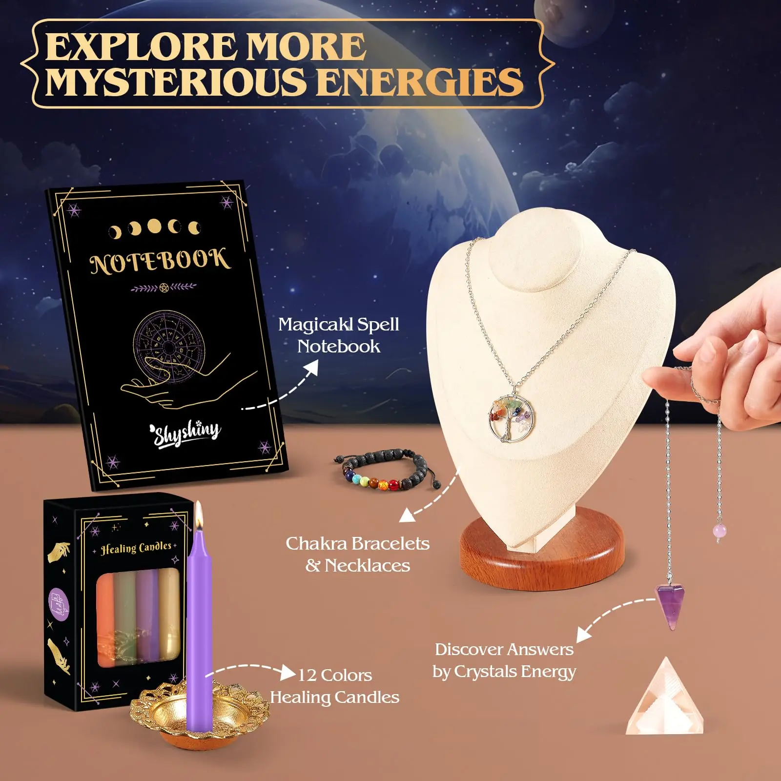 80 Pack Witchcraft Supplies Kit, Witch Starter Kit for Beginners