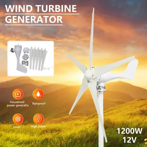 1 Set Wind Generator Powerful High Efficiency Weather-Resistant Low Start-up Speed Easy to Install Industrial Energy Windmill Generator Suit, Outdoor, Household