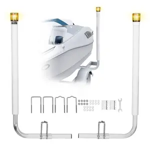 VEVOR Boat Trailer Guide, 46 in with LED Light Trailer Guide Poles, 2PCS High-Hardness Steel Guide-Ons, Wide Adjustable Trailers Guides with PVC Pipes, for Ski Boat, Fishing Boat or Sailboat Trailers