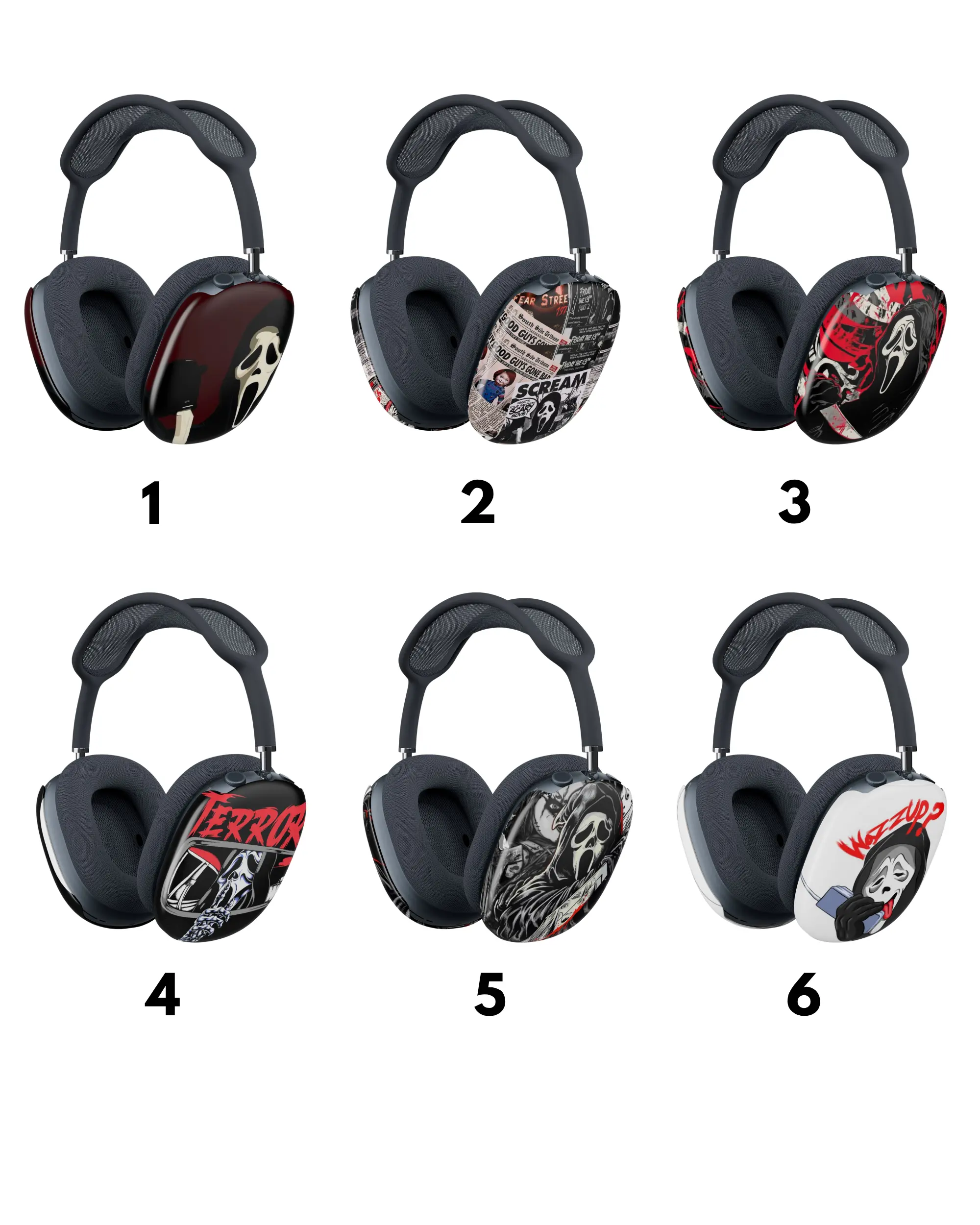 Ghostface Scream Aesthetic  AirPods Case, AirPods Pro Case & AirPods Max Case Cover For AirPods Pro 1 2 3, Airpod 1 2 3 4 & AirPods Max