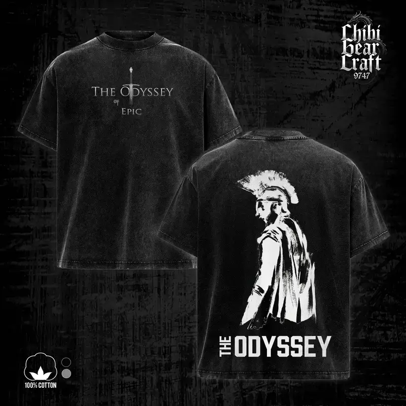 The Odyssey Epic Movie Shirt Greek Mythology Spartan Warrior Vintage Acid Washed Oversized T-Shirt Tank Top Gothic Hoodie Graphic Tee Y2K Clothing Summer Men Clothes Outfits Unisex Cinema Clothes Gifts For Him Apparel Minimalist Streetwear Top