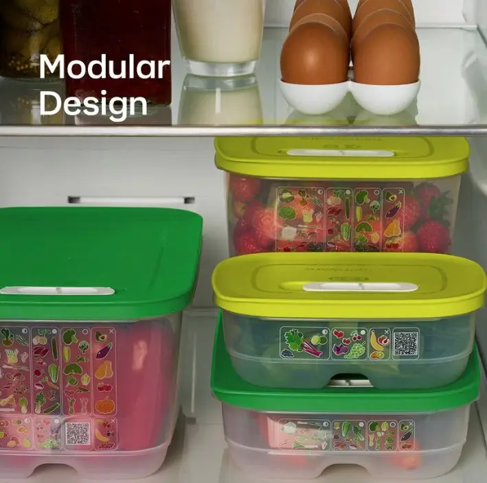 FridgeSmart - Optimal Storage Containers for Fresh Produce with 3-Position Vent Slider & ACE System for Efficient Refrigeration