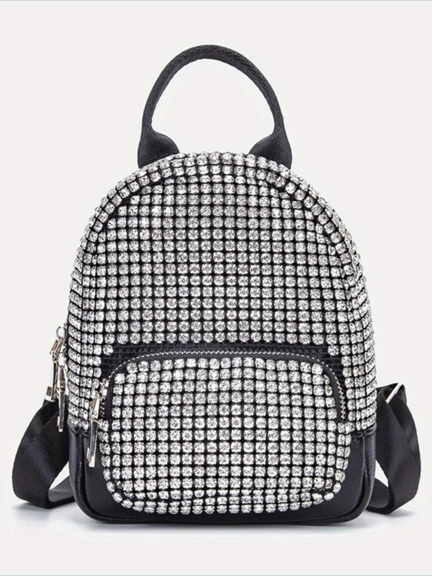 Women's Fashion Rhinestone Decorated Backpack, Shiny Backpack for Party, Casual Trendy Versatile High-quality Daily Commuting Bag