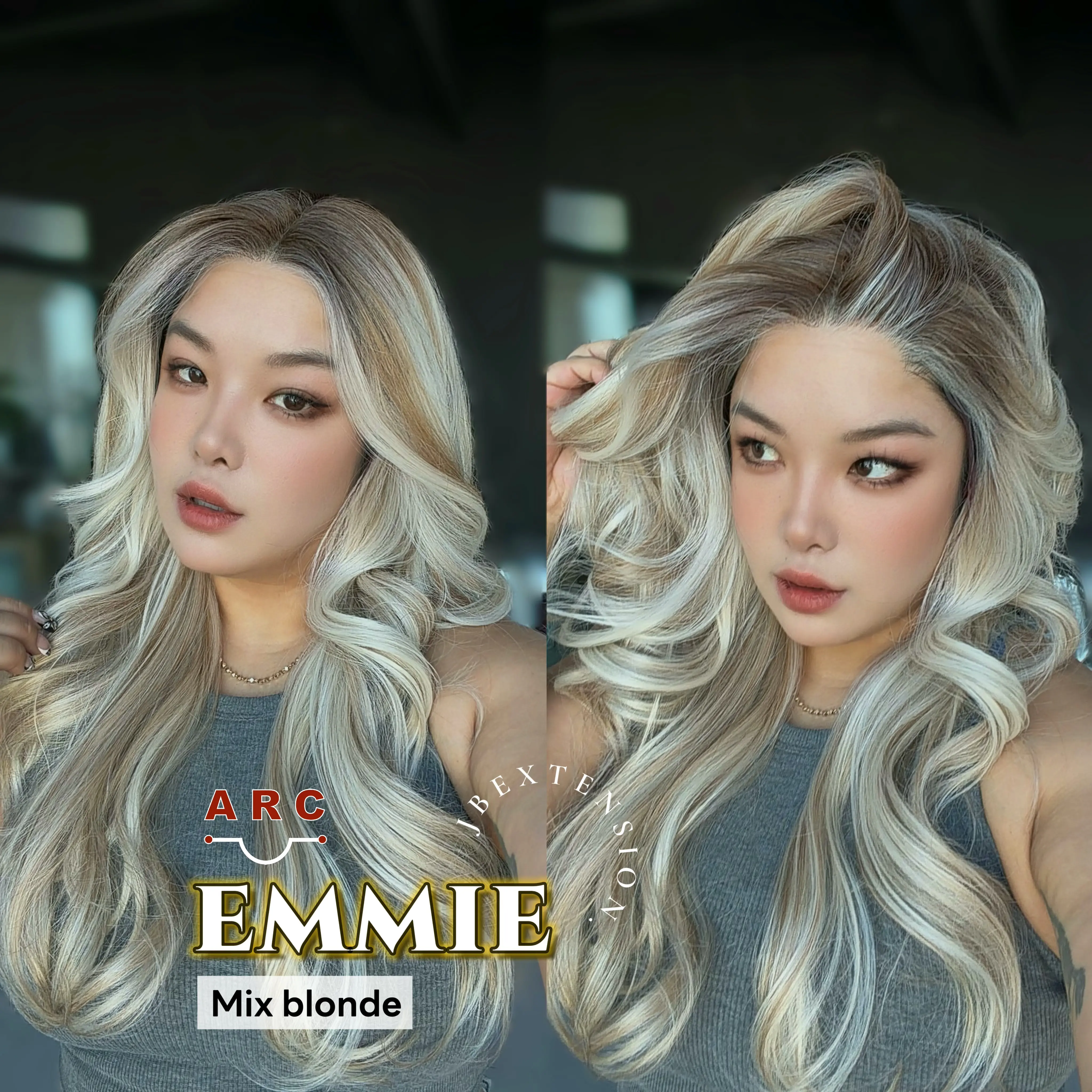 JBEXTENSION 26 Inches Long Curly Pre-Cut Arc Snowflake Lace Frontlace Glueless Wig EMMIE ARC【BENDY EAR TABS】