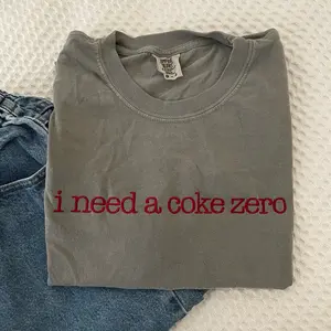 I need a coke zero embroidered tee/sweatshirt Casual Comfort Cotton Casual Wear