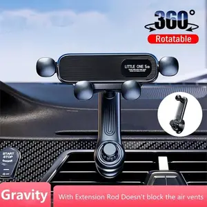 Gravity Car Phone Holder 360° Rotatable Air Vent Clip Navigation Stand for Smartphone Cellphone with Extension Rod cell phone mount
