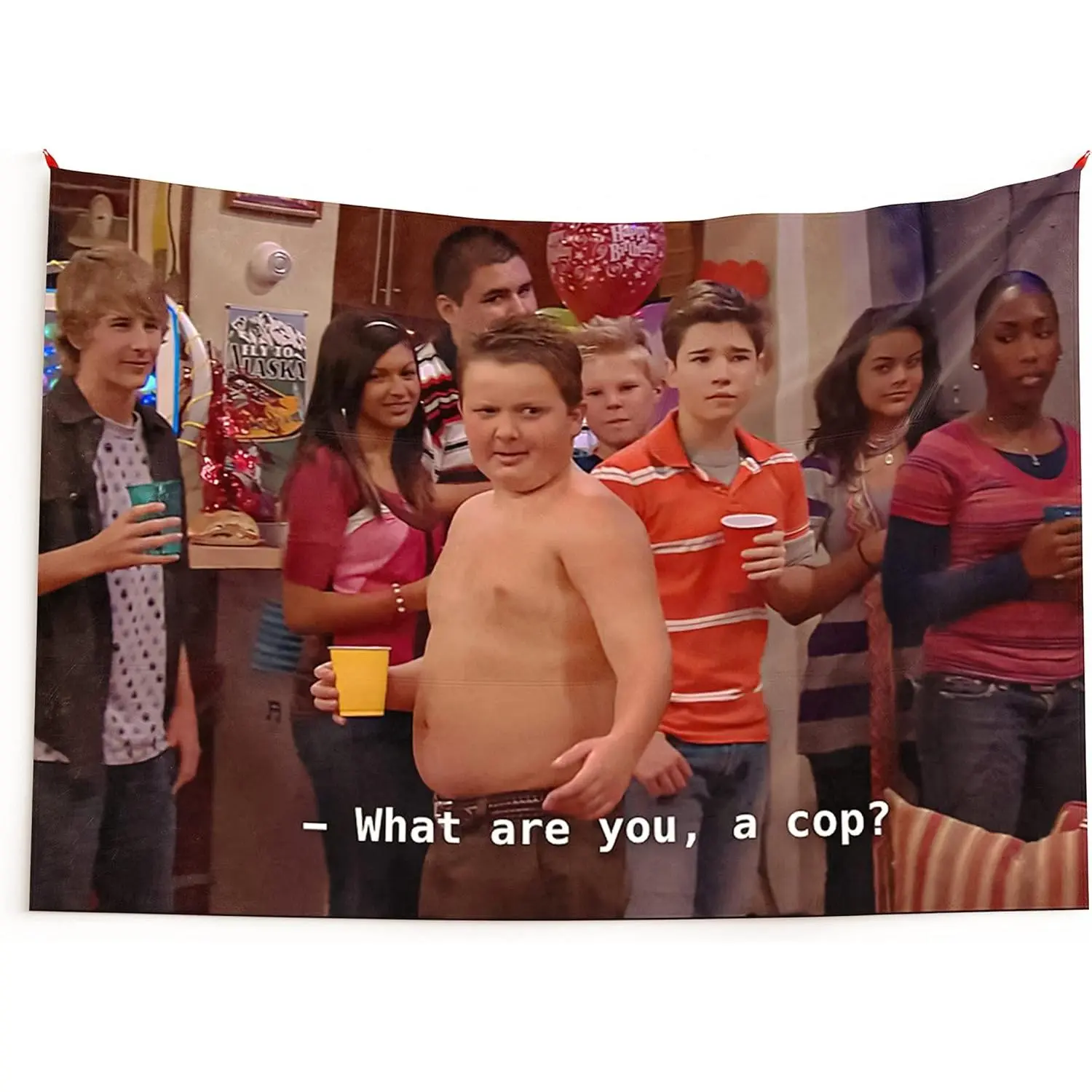Funny "What Are You, A Cop" Polyester Meme Tapestry - 60x40in Skin-friendly Soft High Def Print College Dorm Wall Art for College Life & Campus Fun Home Decor, Meme Humor