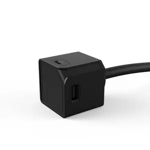 USBcube Extended Compact Wall Charger with 2x USB-A and 2x USB-C Ports - Charge up to 4 Mobile Devices at Once - 3ft Cable