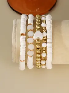 Women's Soft Clay Ccb Beaded Bracelet Set, Fashionable Daily Wear Jewelry, Stackable Design, Perfect Gift for Her, Stackable Bracelets