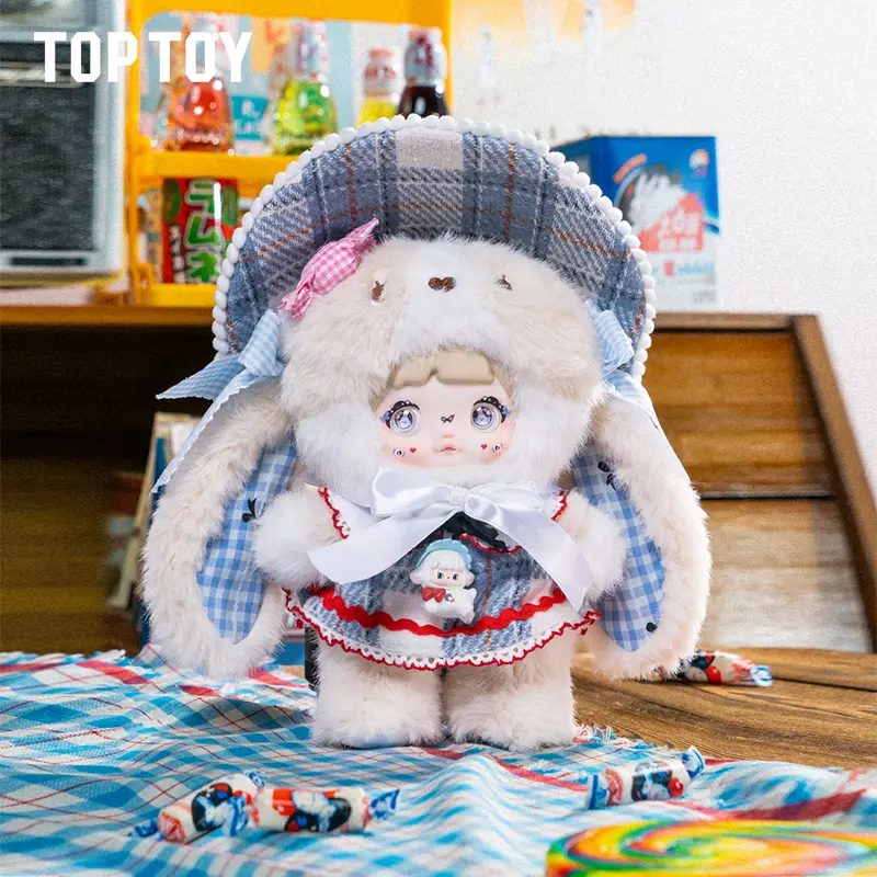 TOPTOY Nommi Nostalgic Childhood Series Plush Blind Box - 3 Switchable Eye Panels, Soft Stuffed Toy, Bag/Desk Decor, Holiday Gift for Mom, Blindbags