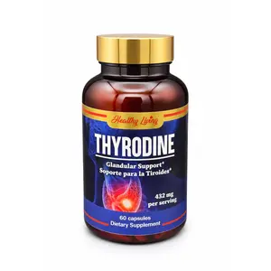 Healthy Living Thyrodine Edible Comprehensive Thyroid Support Dietary Supplement - 432 mg per Serving, 60 Capsules, with B Vitamins, Phosphorus, Iodine, Zinc, L-Tyrosine, Flaxseed, Ashwagandha Root for Metabolism Support