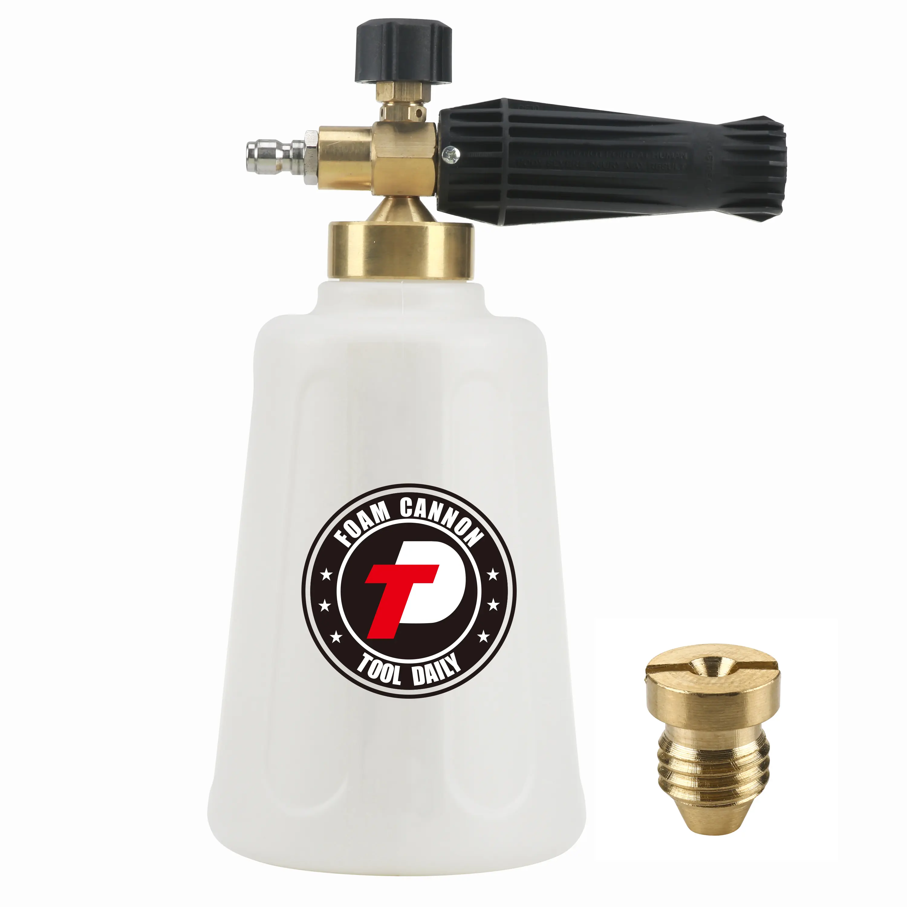 Car Wash Foam Cannon Quick Connect Kit with Snow Foam Spray Lance, Washer Nozzle, 1.1mm Extra Orifice Nozzle, 1/4-in Connection, Car Wash Soap & Plastic Bottles – Daily Maintenance for Trucks/Driveways, Father's Day Gift, Thick Foam, Foam Cannon Bottle
