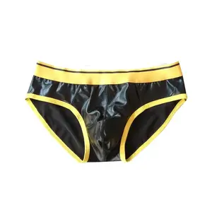 Patent Leather Look Low‑Rise Brief with Stretch Pouch
