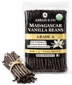25 Pods Organic Madagascar Vanilla Beans. Whole Grade A Vanilla Pods for Vanilla Extract and Baking Fresh Bourbon beans for cooking 4-6inches in length Premium grade . Imported from Madagascar