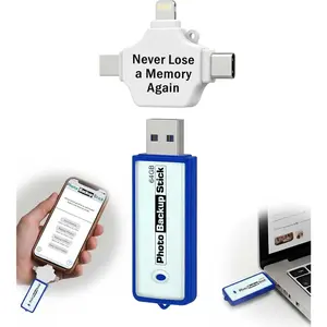 Photo Backup Stick Universal 64GB | Photo Stick for , Android, & Computers | Backs up Pictures & Videos | Removes Duplicates | Backs Up Multiple Devices