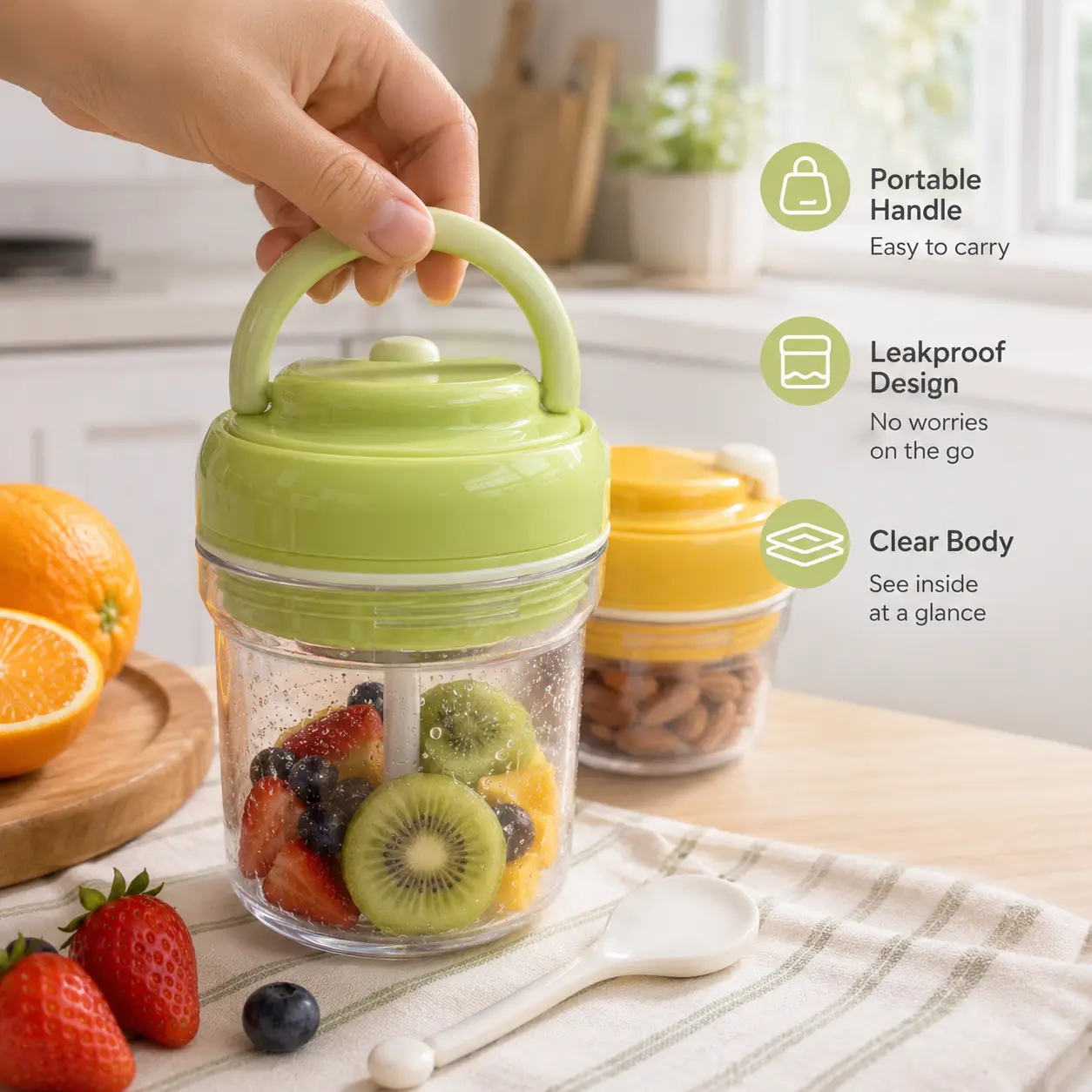 1-count 3-in-1 ice tray water cup — kitchen drinkware water bottle with one-touch ice separation and a sealed, leakproof design