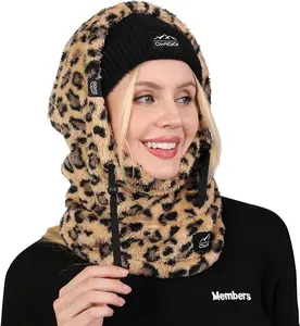 Leopard Granny Square Balaclava - Comfortable Fit Design for Outdoor Activities