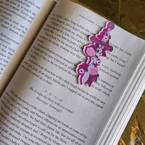 Pink fantasy sword magnet bookmark